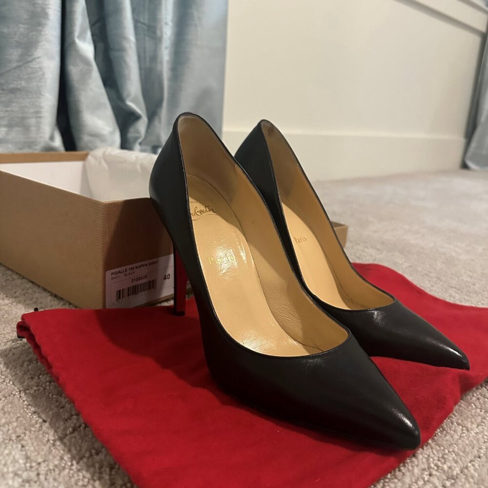 Christian Louboutin Pigalle 100 Nappa Shiny Black size 40 - Picture 13 of 16